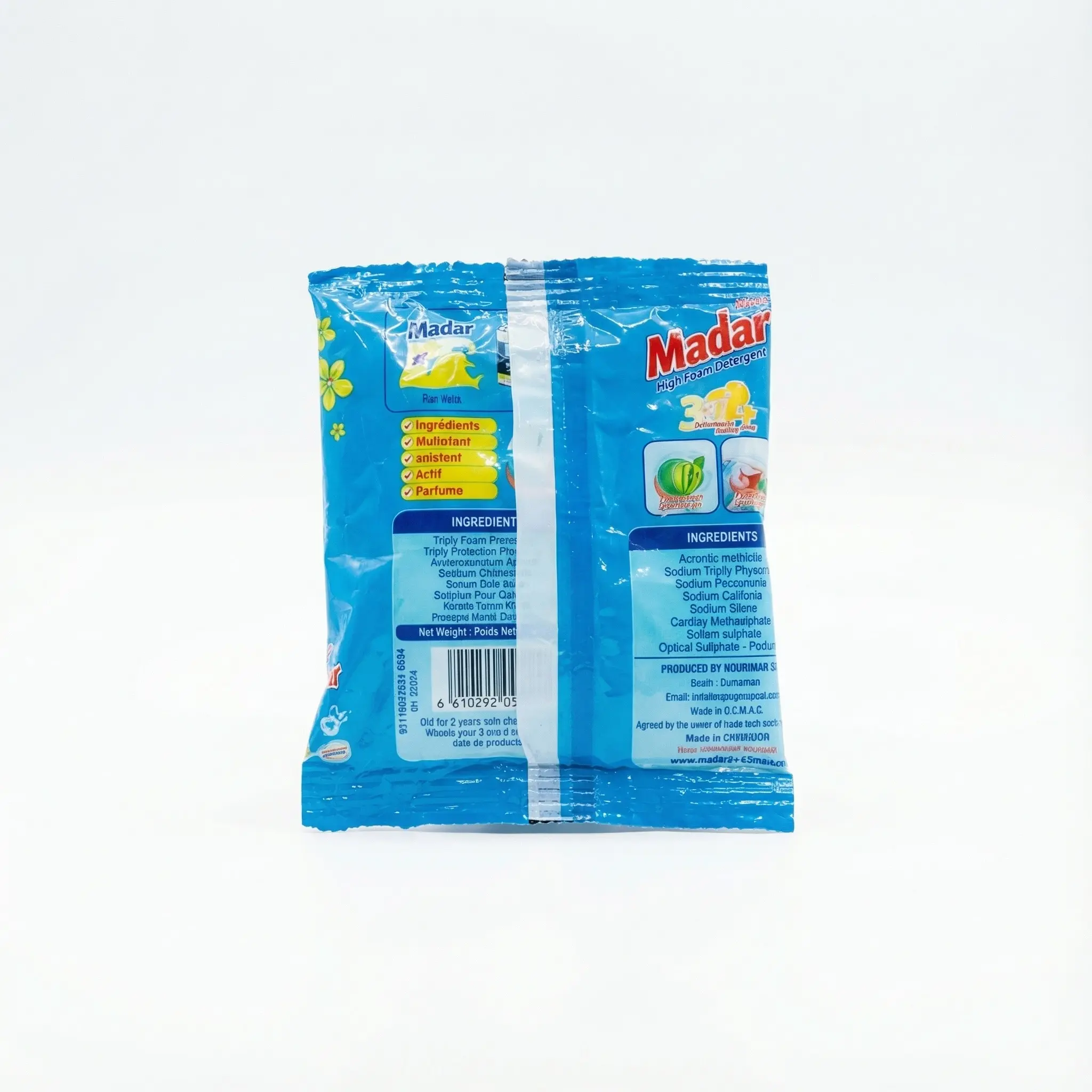 dos sachet detergent madar poudre composition et conseils